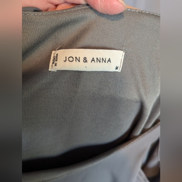 Jon & Anna Womens Dress Medium Neutral Gray Lined Chiffon Cold Shoulder A-line - Picture 5 of 6